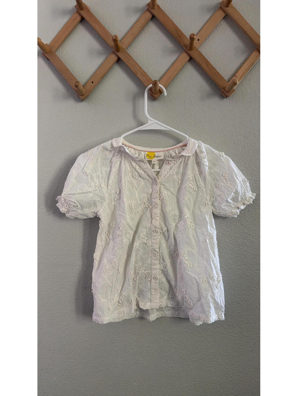 Mini Boden 7/8 girls top white